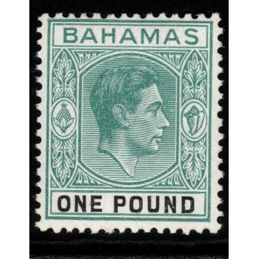 BAHAMAS SG157b 1944 1 GREY-GREEN & BLACK ORD PAPER MTD MINT