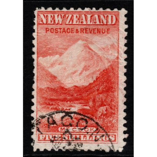 NEW ZEALAND SG270 1899 5/= VERMILION p11 USED