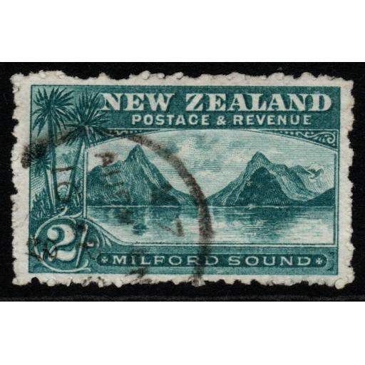 NEW ZEALAND SG316a 1903 2/= BLUE-GREEN p11 USED