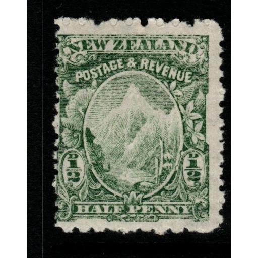 NEW ZEALAND SG298 1902 ½d GREEN THIN HARD COWAN PAPER MIXED PERFS HEAVY MTD MINT