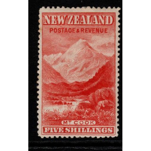 NEW ZEALAND SG259 1899 5/= VERMILION NO WMK MTD MINT