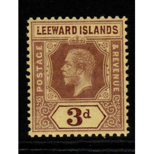 LEEWARD ISLANDS SG51c 1920 3d PURPLE/BUFF MNH