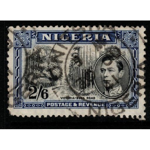 NIGERIA SG58 1938 2/6 BLACK & BLUE p13x11½ USED