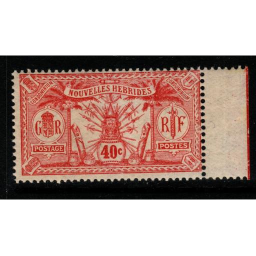 NEW HEBRIDES (FRENCH) SGF27 1913 40c RED/YELLOW MNH