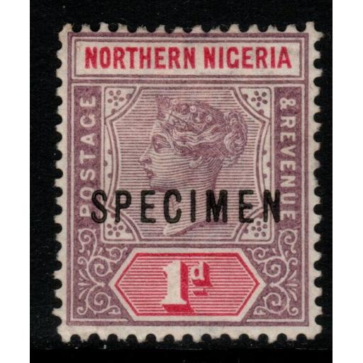 NORTHERN NIGERIA SG2s 1900 1d DULL MAUVE & CARMINE SPECIMEN MTD MINT
