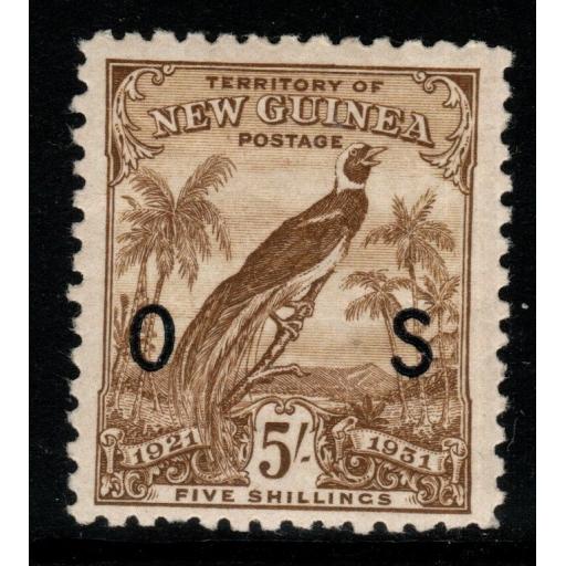 NEW GUINEA SGO41 1931 5/= OLIVE-BROWN MTD MINT