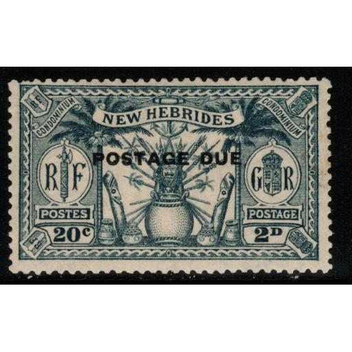 NEW HEBRIDES SGD2 1925 2d(20c) SLATE-GREY POSTAGE DUE MTD MINT