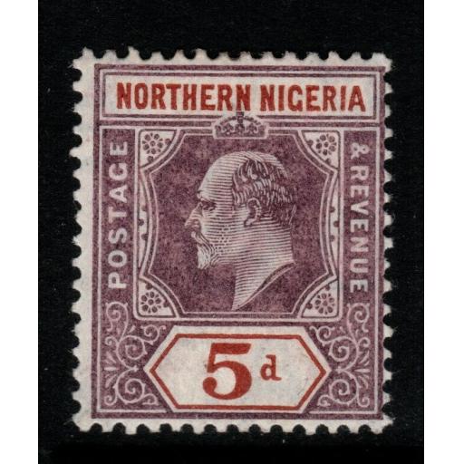 NORTHERN NIGERIA SG24 1905 5d DULL PURPLE & CHESTNUT MTD MINT