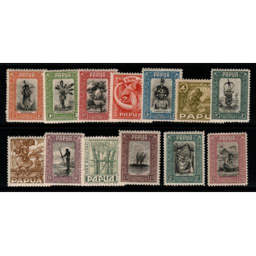 PAPUA SG130/42 1932-40 DEFINITIVE SET TO 2/6 MTD MINT