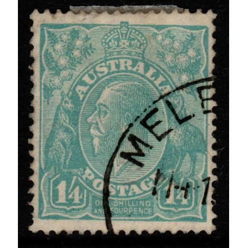 AUSTRALIA SG104 1928 1/4 TURQUOISE-BLUE USED