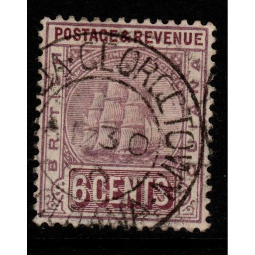 BRITISH GUIANA SG198 1889 6c DULL PURPLE & MAROON FINE USED