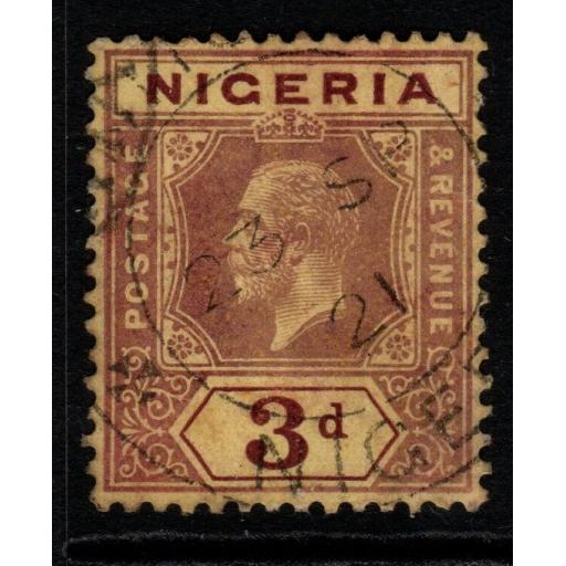 NIGERIA SG5c 1920 3d PURPLE/ORANGE-BUFF FINE USED