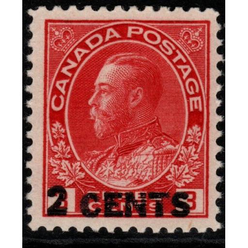 CANADA SG264 1926 2c on 3c CARMINE MTD MINT
