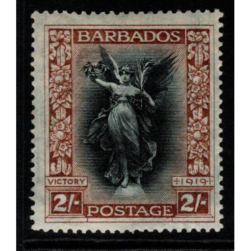 BARBADOS SG210 1920 2/= BLACK & BROWN MTD MINT