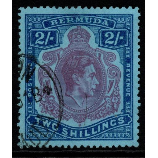 BERMUDA SG116f 1950 2/= REDDISH PURPLE & BLUE/PALE BLUE FINE USED
