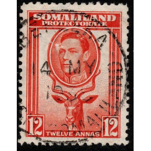 SOMALILAND SG100 1938 12a RED-ORANGE FINE USED