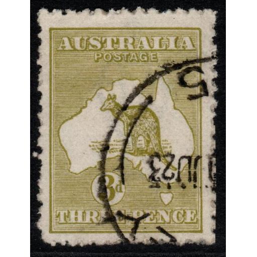 AUSTRALIA SG37da 1915 3d OLIVE-GREEN DIE II FINE USED