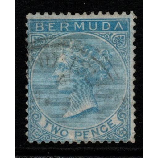 BERMUDA SG3 1866 2d DULL BLUE FINE USED