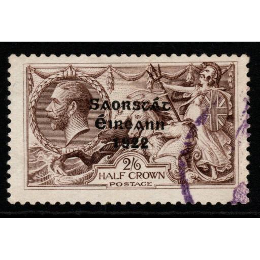 IRELAND SG86 1927 2/6 CHOCOLATE-BROWN USED