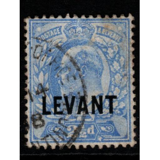 BRITISH LEVANT SGL5 1905 2½d ULTRAMARINE FINE USED