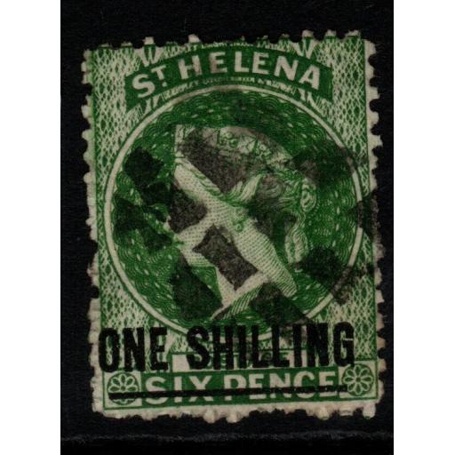 ST.HELENA SG17 1864 1/= DEEP YELLOW-GREEN p12½ USED