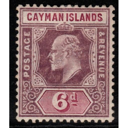 CAYMAN ISLANDS SG30a 1908 6d DULL & BRIGHT PURPLE MTD MINT