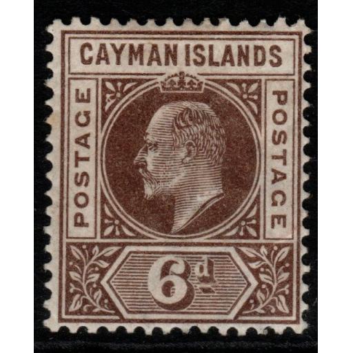 CAYMAN ISLANDS SG6 1902 6d BROWN MTD MINT