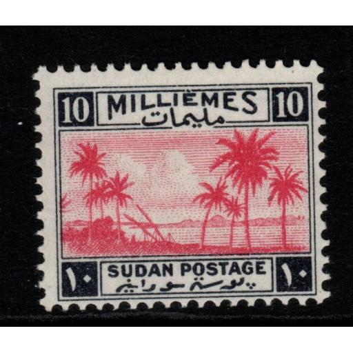 SUDAN SG86 1941 10m CARMINE & BLACK MTD MINT