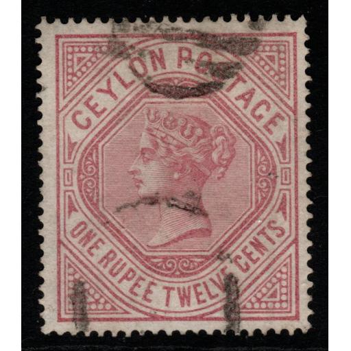 CEYLON SG201 1887 1r12 DULL ROSE USED