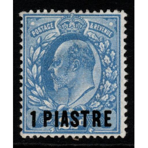 BRITISH LEVANT SG26a 1911 1pi on 2½d DULL BLUE p15x14 MTD MINT