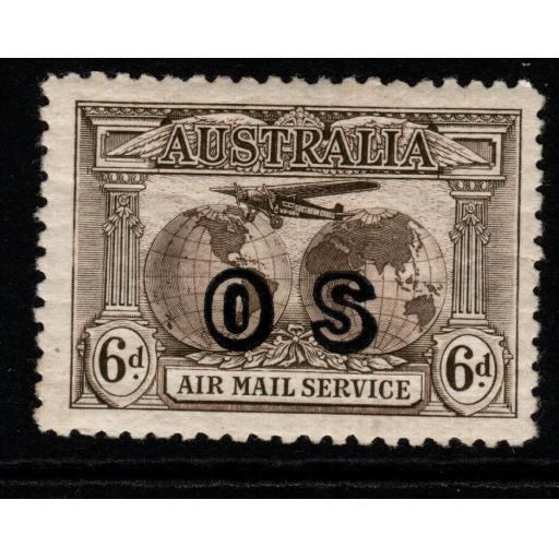 AUSTRALIA SG139a 1931 6d SEPIA AIR STAMP MTD MINT