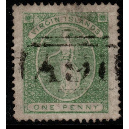 VIRGIN ISLANDS SG22 1878 1d GREEN USED