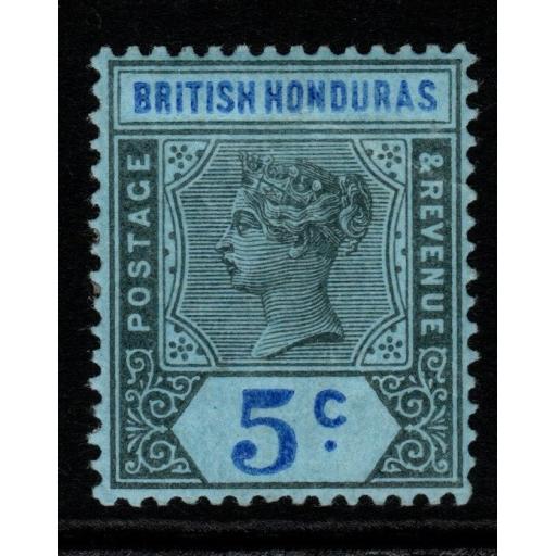 BRITISH HONDURAS SG55 1900 5c GREY-BLACK & ULTRAMARINE/BLUE MTD MINT