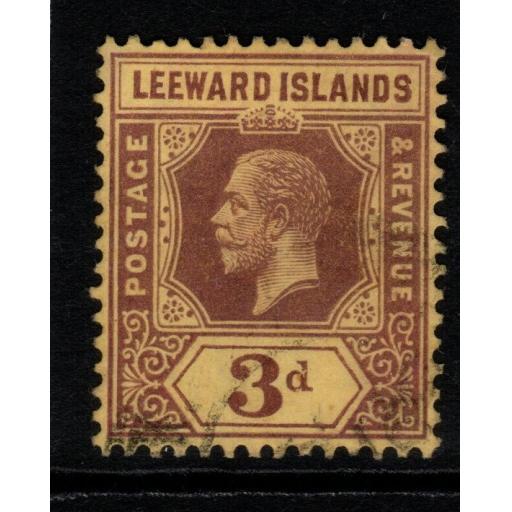 LEEWARD ISLANDS SG51b 1914 3d PURPLE/LEMON USED
