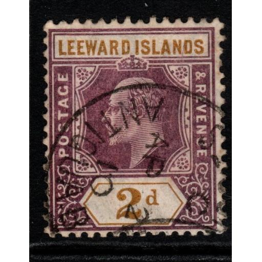 LEEWARD ISLANDS SG31 1908 2d DULL PURPLE & OCHRE USED