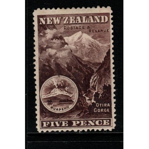 NEW ZEALAND SG253 1898 5d SEPIA MTD MINT