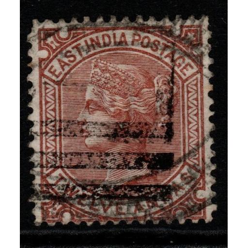 INDIA SG82 1876 12a VENETIAN RED USED