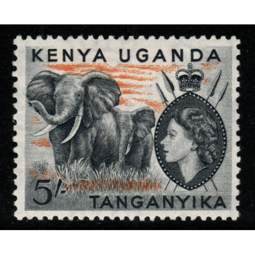 KENYA, UGANDA & TANGANYIKA SG178 1954 5/= BLACK & ORANGE MTD MINT