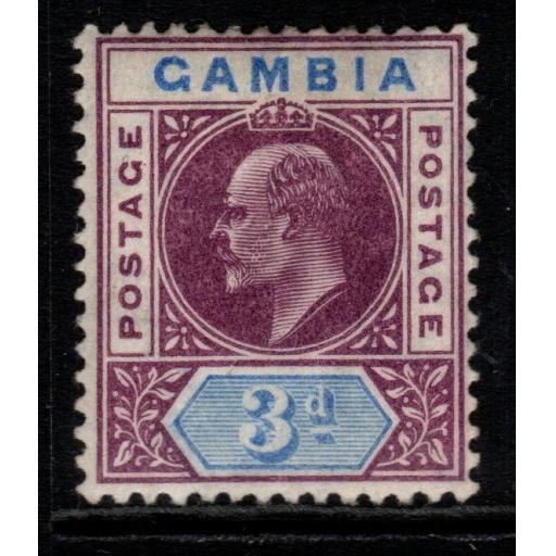 GAMBIA SG61 1905 3d PURPLE & ULTRAMARINE MTD MINT
