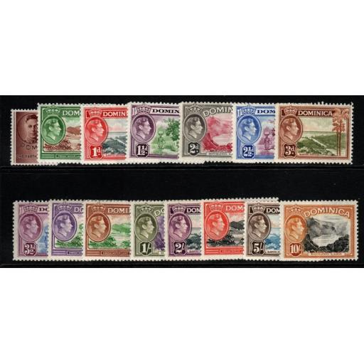 DOMINICA SG99/109a 1938-47 DEFINITIVE SET MNH (¼d IS CREASED)