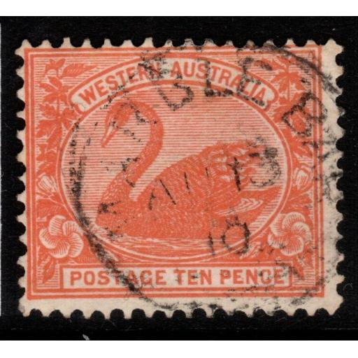 WESTERN AUSTRALIA SG146 1910 10d ROSE-ORANGE USED