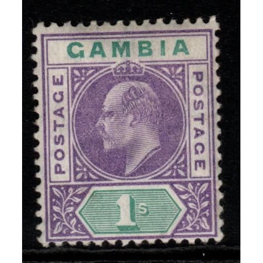 GAMBIA SG67 1905 1/= VIOLET & GREEN MTD MINT