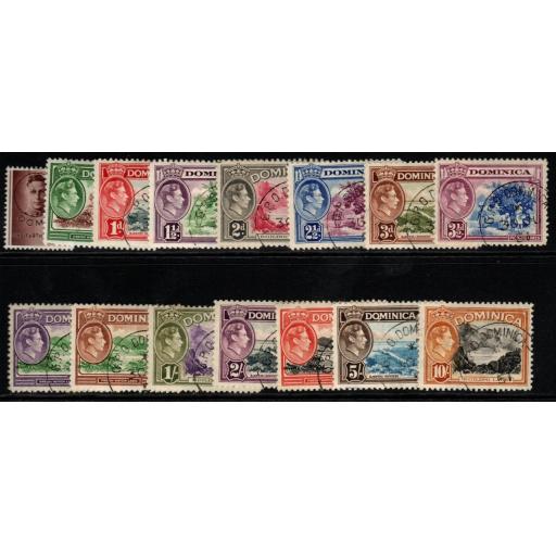DOMINICA SG99/109a 1938-47 DEFINITIVE SET FINE USED (½d IS MINT)