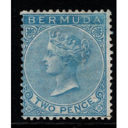 BERMUDA SG4 1877 2d BRIGHT BLUE MTD MINT