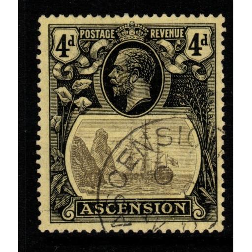 ASCENSION SG15 1924 4d GREY-BLACK & BLACK/YELLOW FINE USED