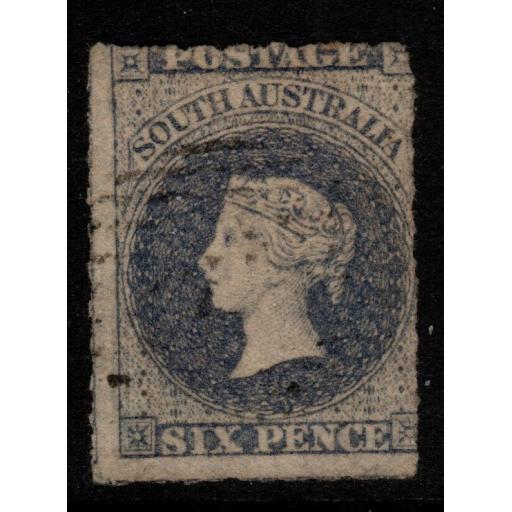 SOUTH AUSTRALIA SG17 1858 6d SLATE-BLUE USED