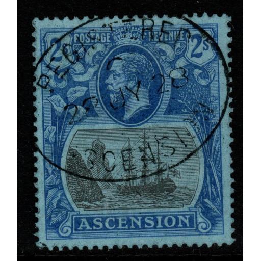 ASCENSION SG19 1924 2/= GREY-BLACK & BLUE/BLUE FINE USED