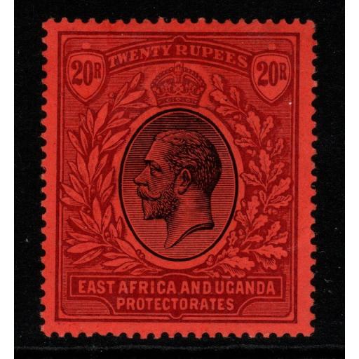 KENYA, UGANDA & TANGANYIKA SG59 1912 20r BLACK & PURPLE/RED MTD MINT