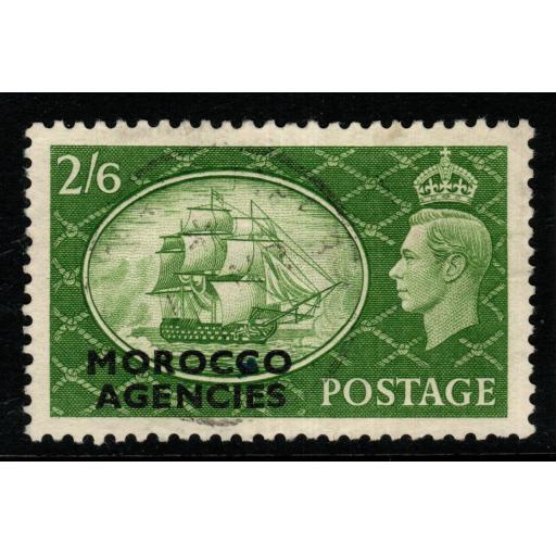 MOROCCO AGENCIES SG99 1951 2/6 YELLOW-GREEN FINE USED