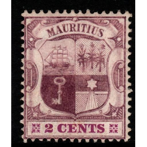 MAURITIUS SG165a 1905 2c DULL & BRIGHT PURPLE CHALKY PAPER MTD MINT